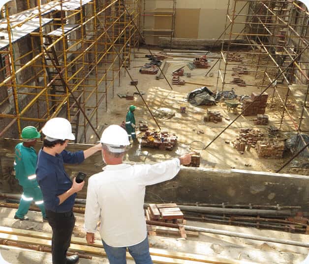 Commercial construction page - project management section